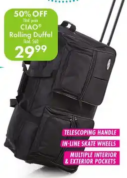 Boscov's CIAO Rolling Duffel offer