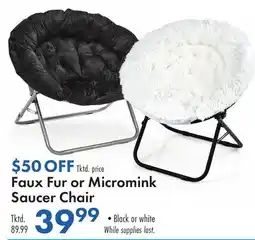 Boscov's Faux Fur or Micromink Saucer Chair offer