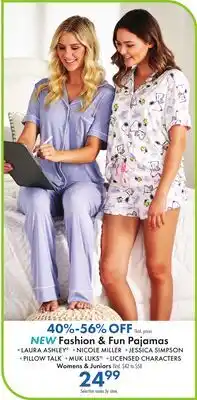 Boscov's NEW Fashion & Fun Pajamas offer