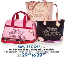 Boscov's Fashion Handbags, Backpacks, & Duffels offer