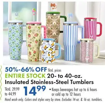 Boscov's ENTIRE STOCK 20- to 40-oz. Insulated Stainless-Steel Tumblers offer