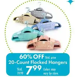 Boscov's 20-Count Flocked Hangers offer