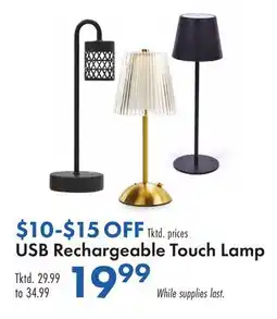 Boscov's USB Rechargeable Touch Lamp offer