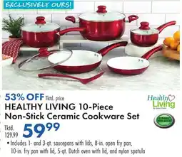 Boscov's HEALTHY LIVING 10-Piece Non-Stick Ceramic Cookware Set offer
