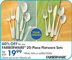 Boscov's FARBERWARE 20-Piece Flatware Sets offer