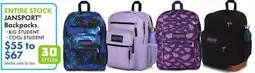 Boscov's ENTIRE STOCK JANSPORT Backpacks offer