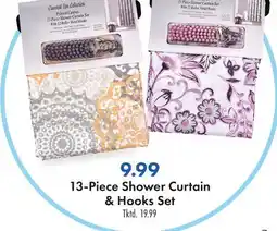 Boscov's 13-Piece Shower Curtain & Hooks Set offer