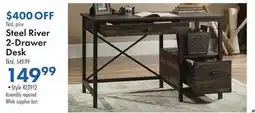 Boscov's Steel River 2-Drawer Desk offer
