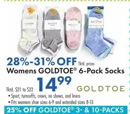 Boscov's Womens GOLDTOE 6-Pack Socks offer