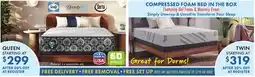Boscov's COMPRESSED FOAM BED IN THE BOX offer