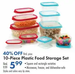 Boscov's 10-Piece Plastic Food Storage Set offer