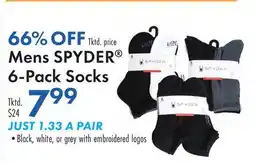 Boscov's Mens SPYDER 6-Pack Socks offer
