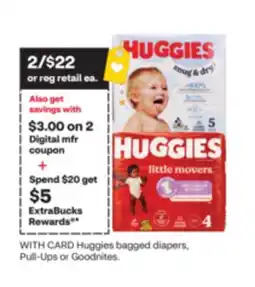 CVS Huggies bagged diapers, Pull-Ups or Goodnites offer