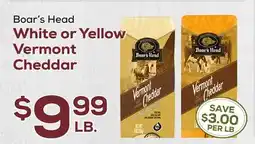 DeCicco & Sons Boar's Head White or Yellow Vermont Cheddar offer