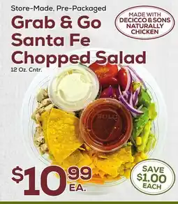 DeCicco & Sons Store-Made, Pre-Packaged Grab & Go Santa Fe Chopped Salad offer