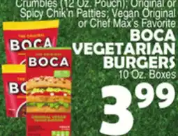 Bravo Supermarkets BOCA VEGETARIAN BURGERS offer