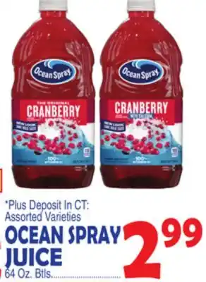 Bravo Supermarkets OCEAN SPRAY JUICE offer