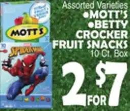 Bravo Supermarkets MOTT'S OR BETTY CROCKER FRUIT SNACKS offer