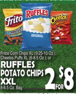 Bravo Supermarkets RUFFLES POTATO CHIPS XXL 8-8.5 Oz. Bag offer