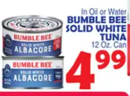 Bravo Supermarkets BUMBLE BEE SOLID WHITE TUNA offer