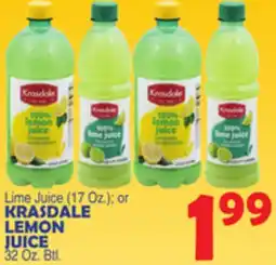 Bravo Supermarkets KRASDALE LEMON JUICE offer