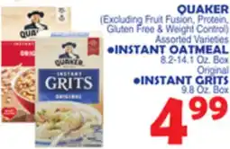 Bravo Supermarkets QUAKER INSTANT OATMEAL, INSTANT GRITS offer