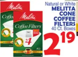 Bravo Supermarkets MELITTA CONE COFFEE FILTERS offer