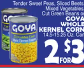 Bravo Supermarkets GOYA WHOLE KERNEL CORN offer