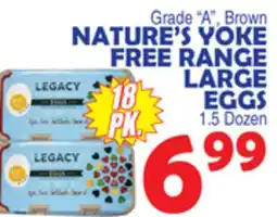 Bravo Supermarkets NATURE'S YOKE FREE RANGE LARGE EGGS offer