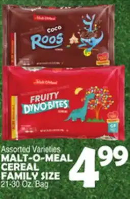 Bravo Supermarkets MALT-O-MEAL CEREAL FAMILY SIZE offer