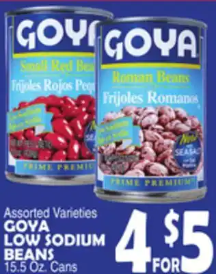 Bravo Supermarkets GOYA LOW SODIUM BEANS offer