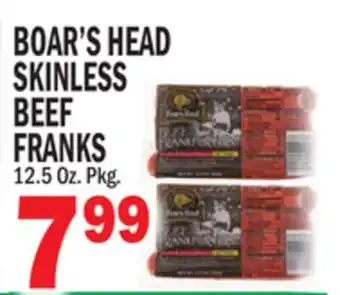 Bravo Supermarkets BOAR'S HEAD SKINLESS BEEF FRANKS offer