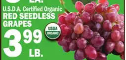 Bravo Supermarkets RED SEEDLESS GRAPES offer