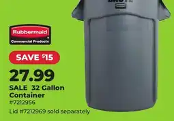 Runnings Rubbermaid 32 Gallon Container offer