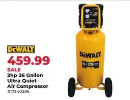 Runnings DEWALT 2hp 26 Gallon Ultra Quiet Air Compressor offer