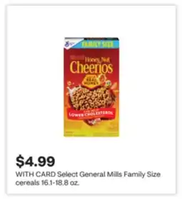 CVS Select General Mills Family Size cereals 16.1-18.8 oz offer
