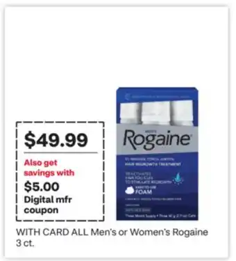 CVS ALL Men's or Women's Rogaine 3 ct offer