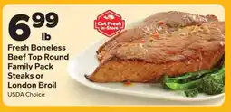 Save a Lot Fresh Boneless Beef Top Round Family Pack Steaks or London Broil offer