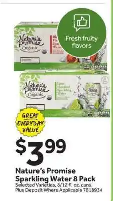 Stop&Shop Nature's Promise Sparkling Water 8 Pack offer