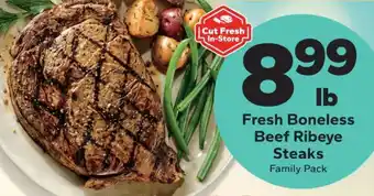 Save a Lot Fresh Boneless Beef Ribeye Steaks offer
