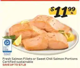 Winn Dixie Fresh Salmon Fillets or Sweet Chili Salmon Portions offer