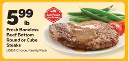 Save a Lot Fresh Boneless Beef Bottom Round or Cube Steaks offer