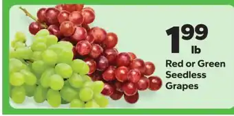 Save a Lot Red or Green Seedless Grapes offer