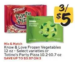 Winn Dixie Know & Love Frozen Vegetables or Totino's Party Pizza offer