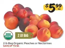 Winn Dixie 2 lb Bag Organic Peaches or Nectarines offer