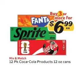 Winn Dixie 12 Pk Coca-Cola Products 12 oz cans offer