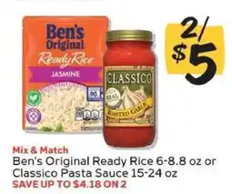 Winn Dixie Ben's Original Ready Rice or Classico Pasta Sauce offer