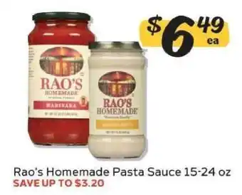 Winn Dixie Rao's Homemade Pasta Sauce offer