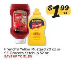 Winn Dixie French's Yellow Mustard or SE Grocers Ketchup offer
