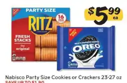 Winn Dixie Nabisco Party Size Cookies or Crackers offer